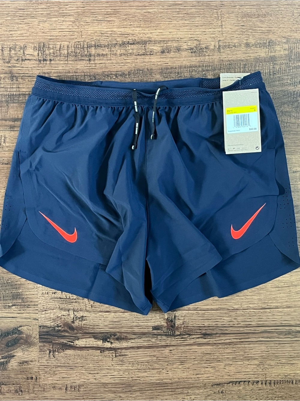 Nike Dri Fit ADV AeroSwift 4” Running Shorts ‘Navy Crimson’ (size mens S)